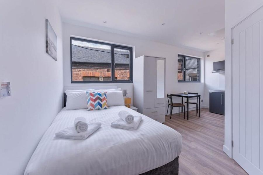 Studio conversion in Sheffield — finished room with new kitchen and flooring